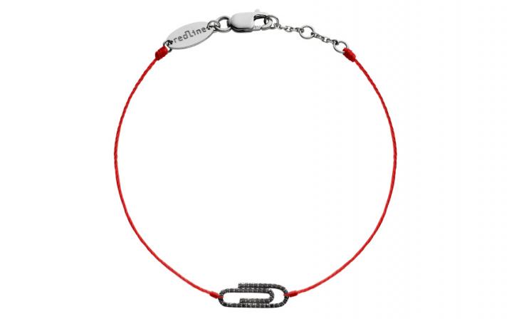 Trombone 0.14克拉圆形钻石黑金绳制女士手链 - Redline - 0++