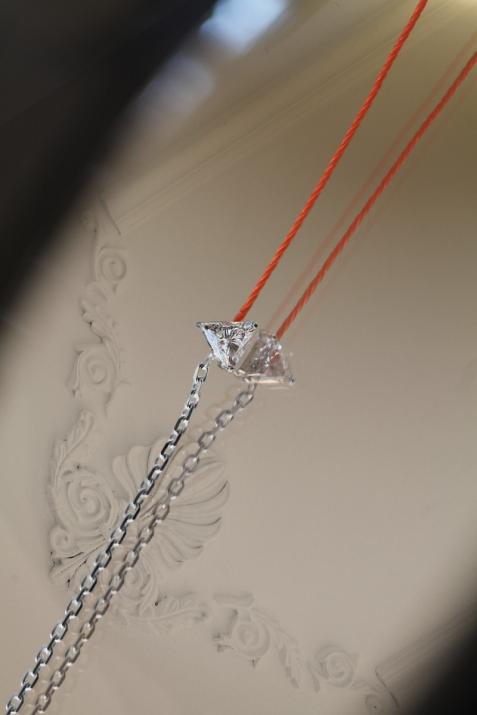 Son Impératrice 0.20克拉三角形钻石白金半绳半链女士手链 - Redline - 0++