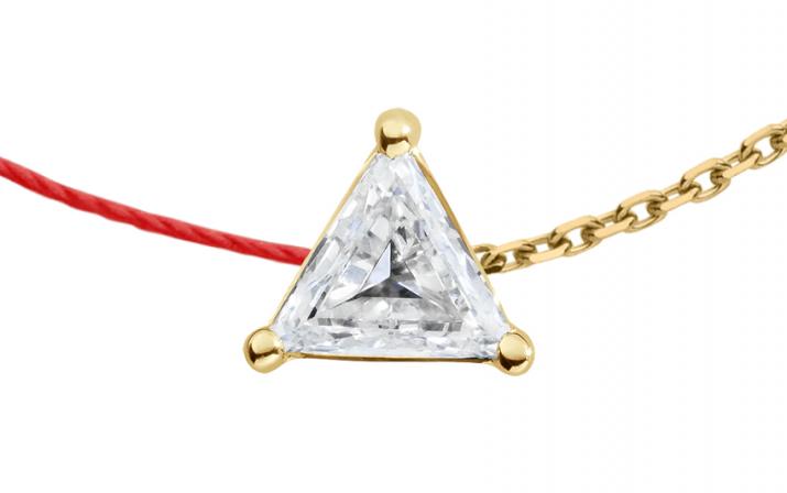 Son Impératrice 0.20克拉三角形钻石黄金半绳半链女士手链 - Redline - 0++