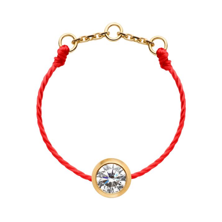 Pure 0.10克拉圆形钻石黄金绳制戒指 - Redline - 0++