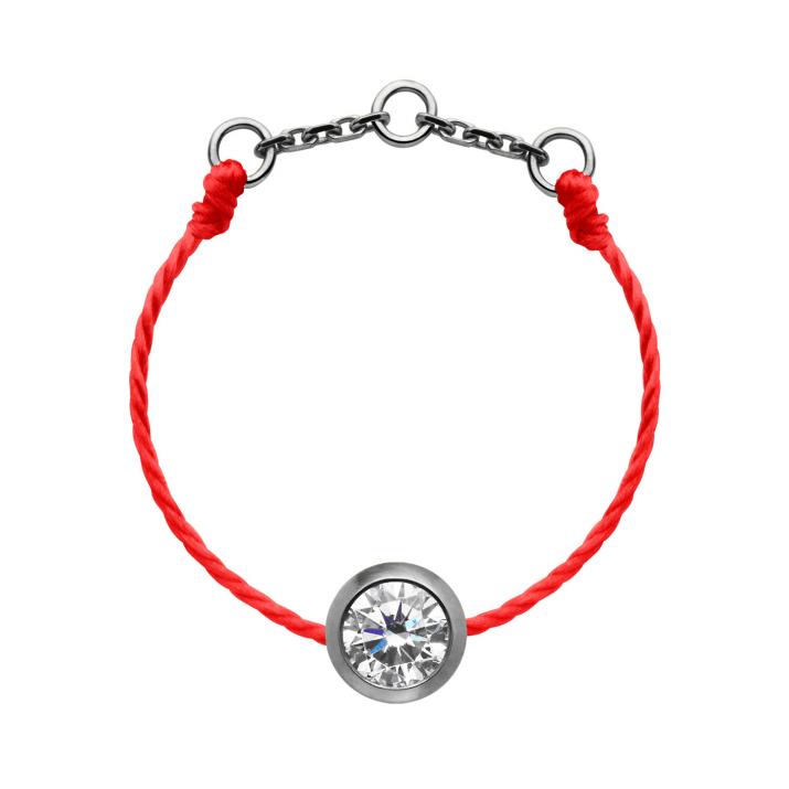 Pure 0.10克拉圆形钻石黑金绳制戒指 - Redline - 0++