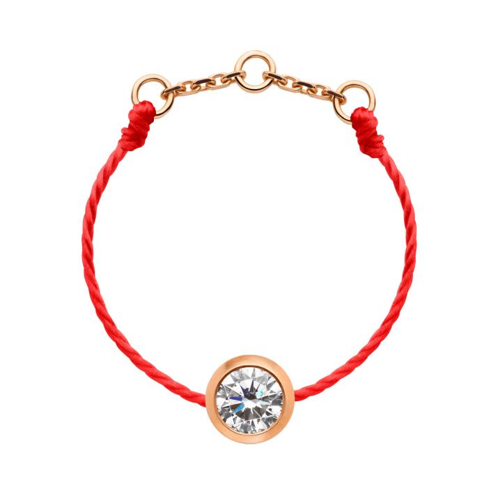 Pure 0.10克拉圆形钻石玫瑰金绳制戒指 - Redline - 0++