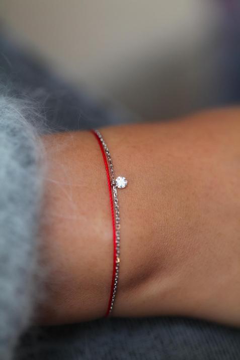 Cherie0.08克拉钻石绳链手链 - Redline