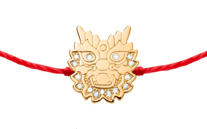 玫瑰金镶钻龙头细绳手链 - Redline - 0++