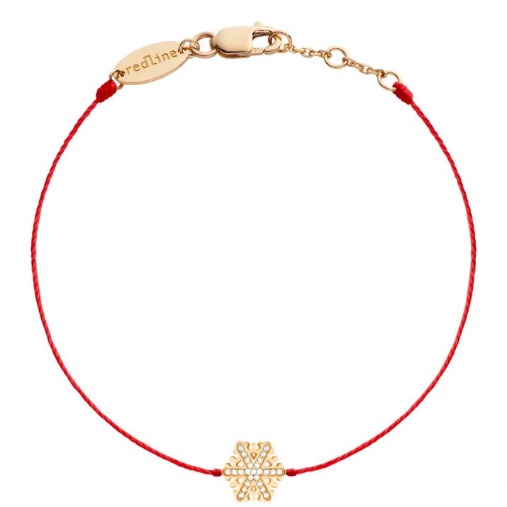 玫瑰金镶钻雪花细绳手链 - Redline - 0++