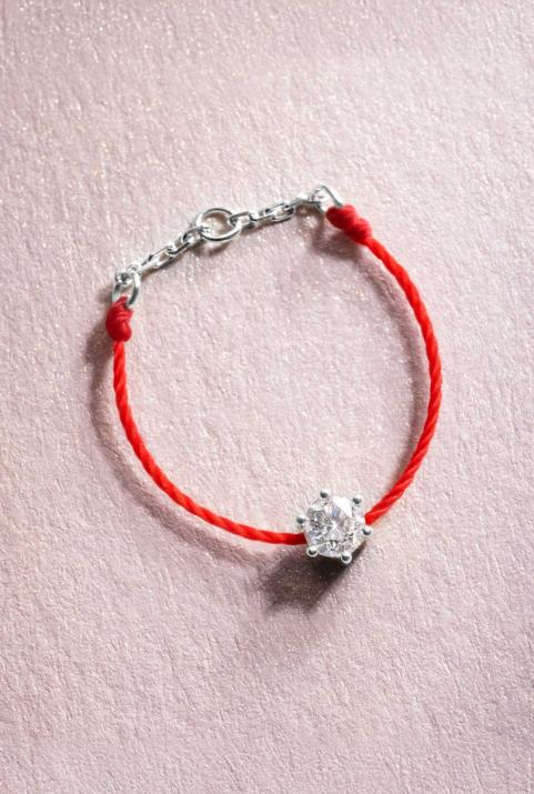 Absolu 0.10克拉圆形钻石白金绳制戒指 - Redline - 0++