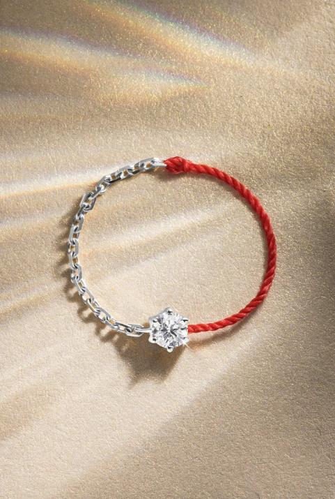 Absolu白金半绳半链戒指 - Redline - 0++