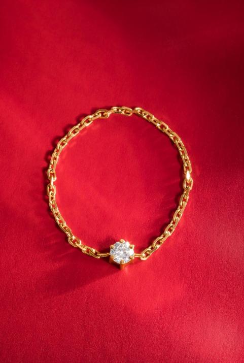 Absolu0.10克拉黄金爪镶戒指链 - Redline - 0++