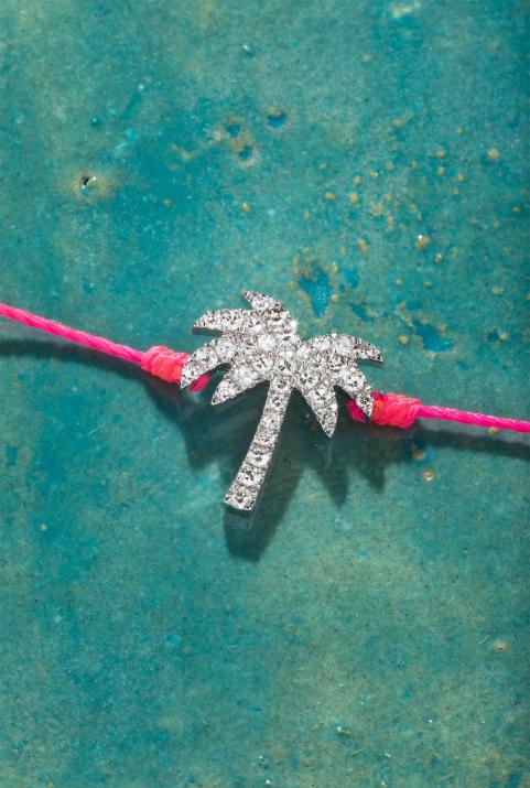 Sunnydays白金钻石棕榈树细绳手链 - Redline - 0++