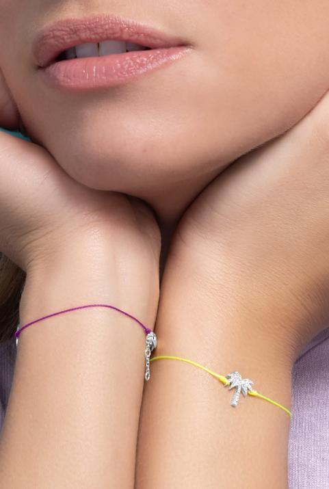 Sunnydays白金钻石棕榈树细绳手链 - Redline - 0++