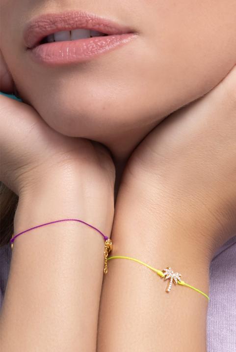 Sunnydays黄金钻石棕榈树细绳手链 - Redline - 0++