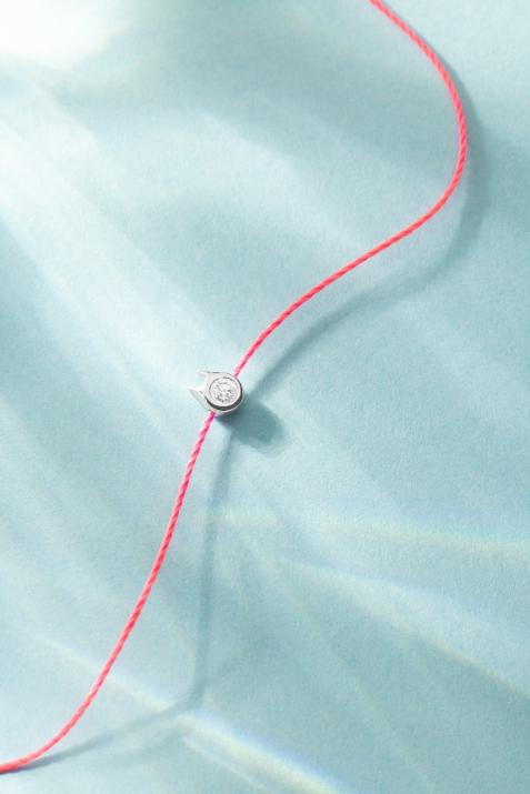 Mini Pure Cat钻石白金猫咪细绳手链 - Redline - 0++