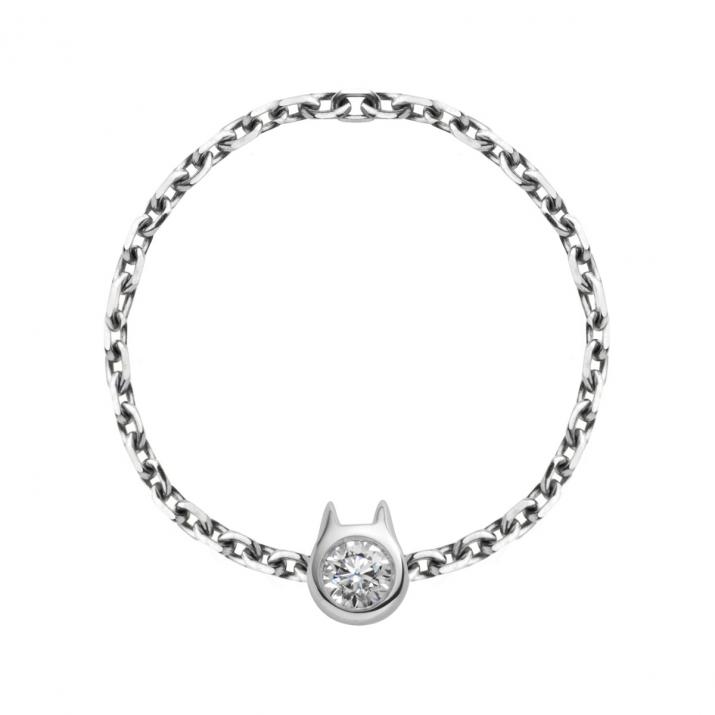 Mini pure Cat白金链制戒指  - Redline - 0++