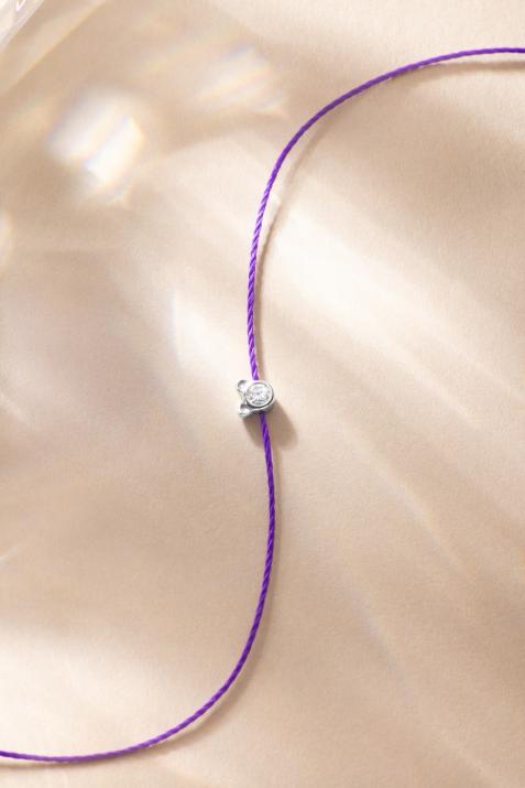 Mini Pure Bear白金小熊钻石细绳手链 - Redline - 0++