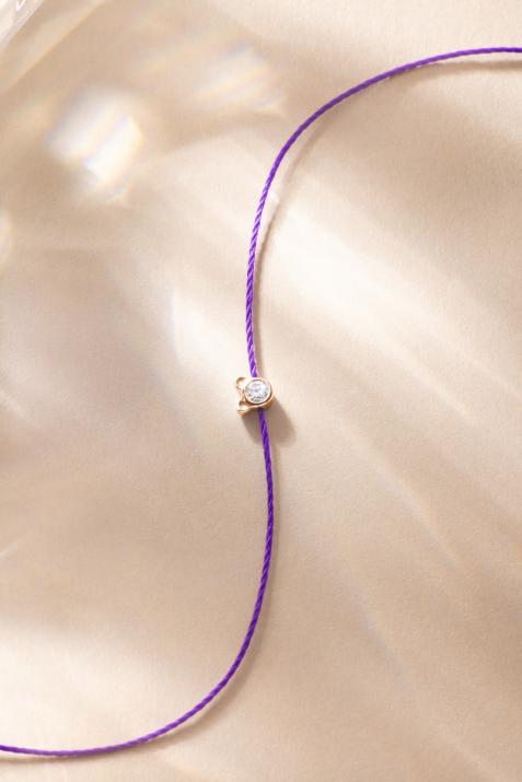 Mini Pure Bear玫瑰金小熊钻石细绳手链 - Redline - 0++