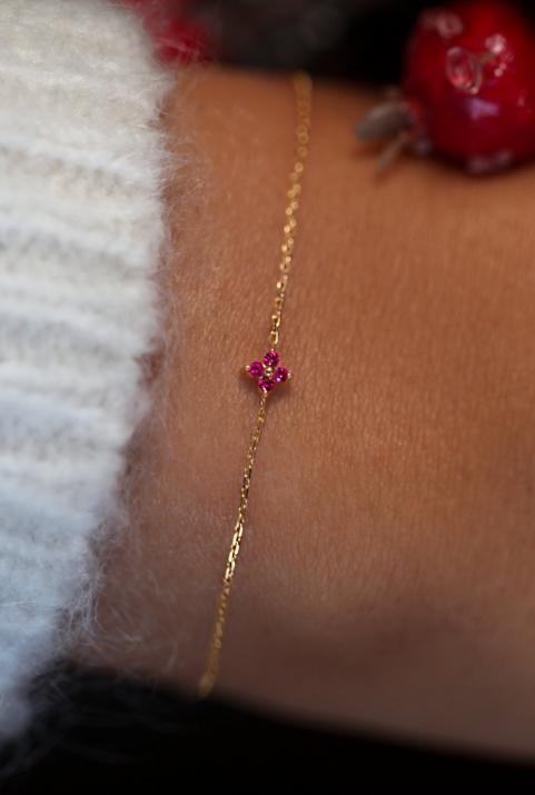 手镯闪亮红宝石链黄金 - Redline - 0++