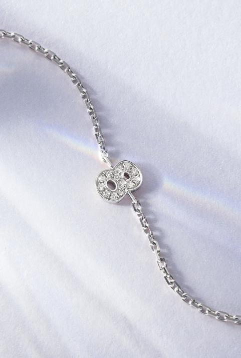 我的号码垫钻石链条手镯白金 - Redline - 0++