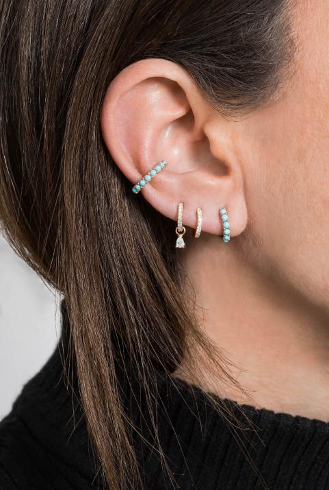 Ear Cuff Si Joli Turquoise 耳环 玫瑰金色 - Redline - 0++