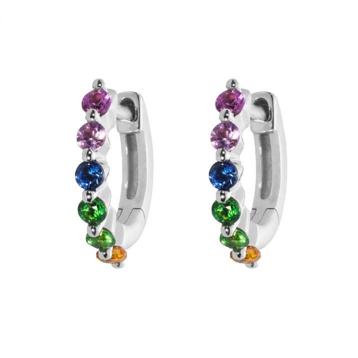 Si Joli Mini Creole Aurelange Rainbow 耳环 白金 - Redline