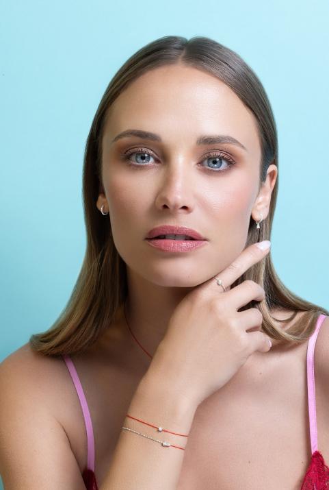 Abby 半线半链手链白金 - Redline - 0++