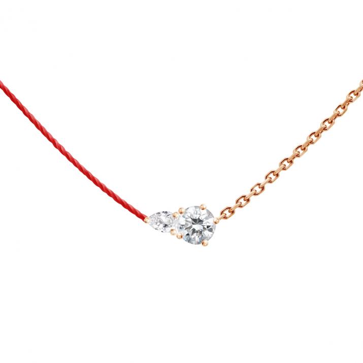 Abby 半线半链项链 玫瑰金色 - Redline