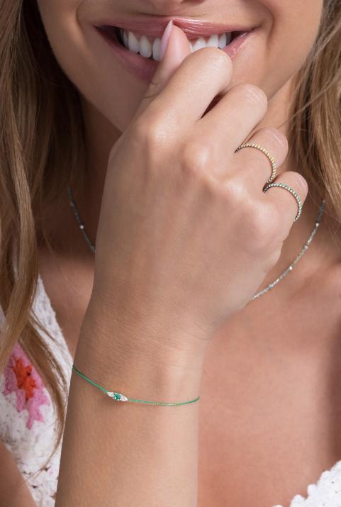 Abby émeraude线手链白金 - Redline - 0++