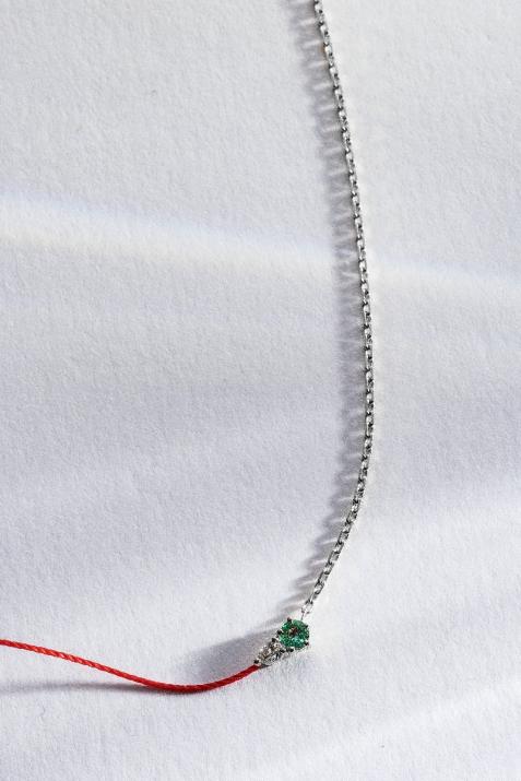Abby Emeraude 半线半链项链 白金 - Redline - 0++