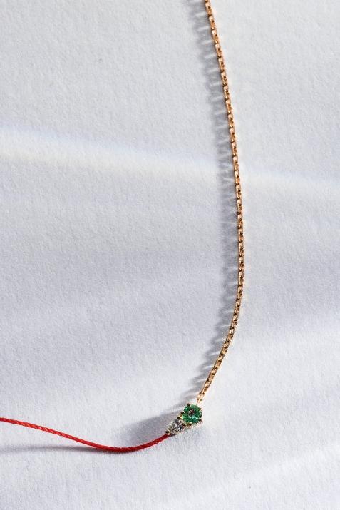 Abby Emeraude 半线半链项链 玫瑰金色 - Redline - 0++