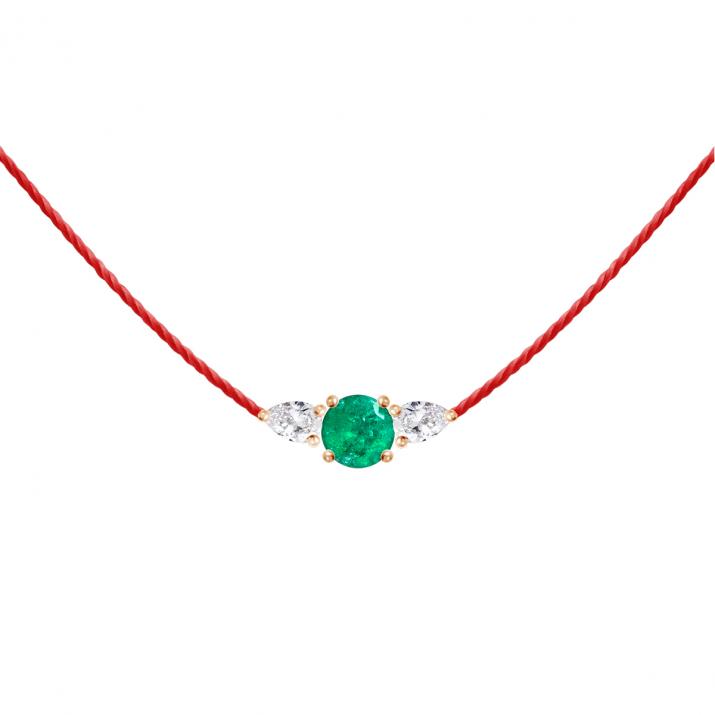 So Abby Emeraude 线项链 玫瑰金色 - Redline