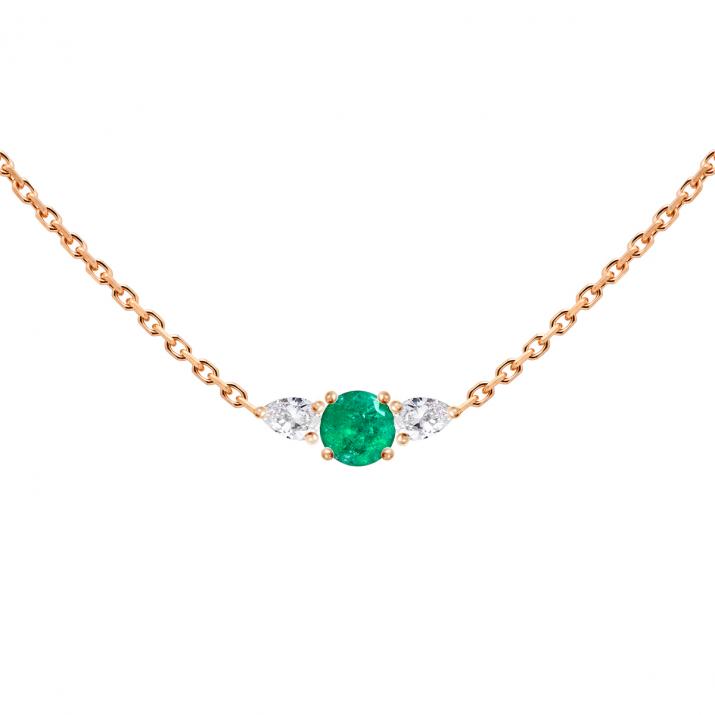 So Abby Emeraude 链条项链 玫瑰金色 - Redline