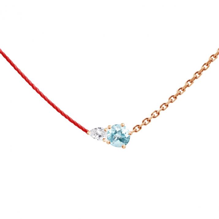 Abby Topaze 半线半链项链 玫瑰金色 - Redline