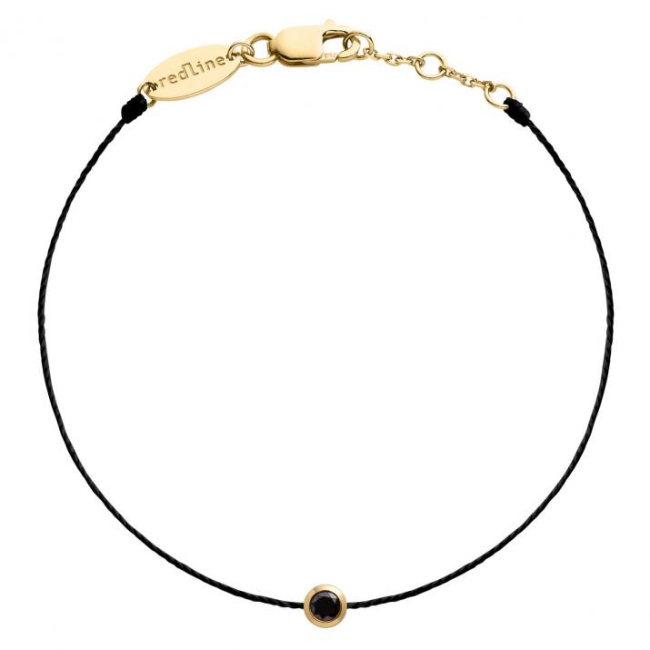 Kcolor 0.10克拉圆形黑钻黄金绳制男士手链 - Redline - 0++