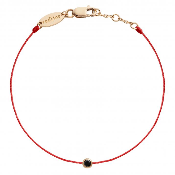 Kcolor 0.10克拉圆形黑钻玫瑰金绳制男士手链 - Redline - 0++