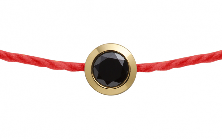 Kcolor 0.10克拉圆形黑钻黄金绳制男士手链 - Redline - 0++