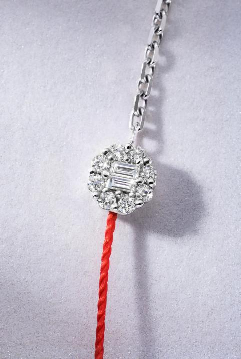 Melody 半线半链手链白金 - Redline - 0++