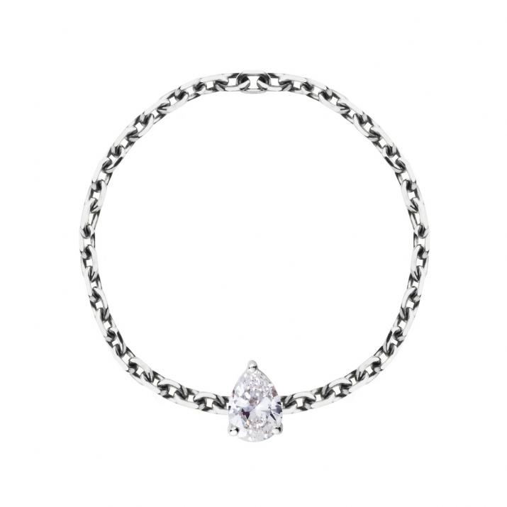 Altesse 0.10克拉水滴形钻石白金戒指 - Redline - 0++