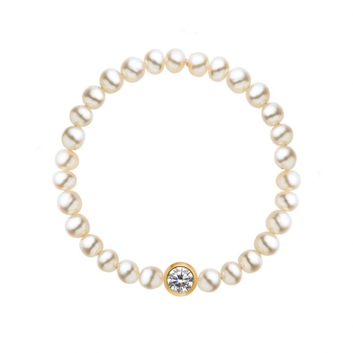 Diamond & Pearl Bb Pure 0.05克拉圆形钻石黄金绳制戒指 - Redline - 0++
