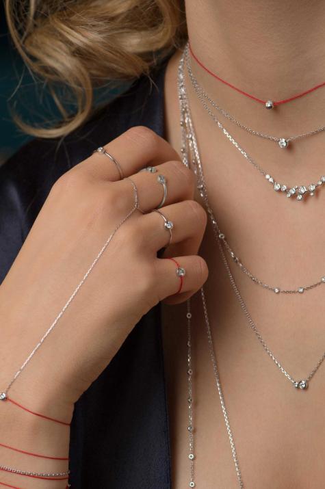 Coquette 0.05克拉圆形钻石黑金戒指 - Redline - 0++