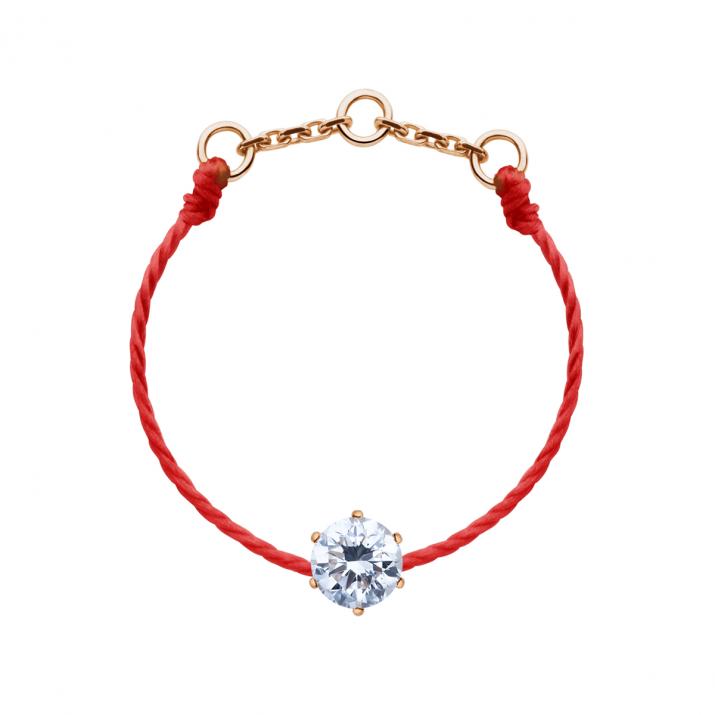 Absolu 0.10克拉圆形钻石玫瑰金绳制戒指 - Redline - 0++