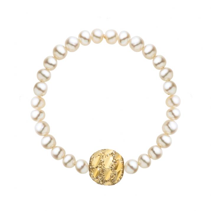 黄金珍珠和金属球戒指 - Redline - 0++