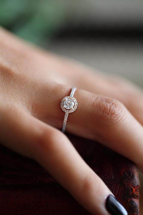 Beau Rêve 0.47克拉圆形钻石玫瑰金戒指 - Redline - 0++