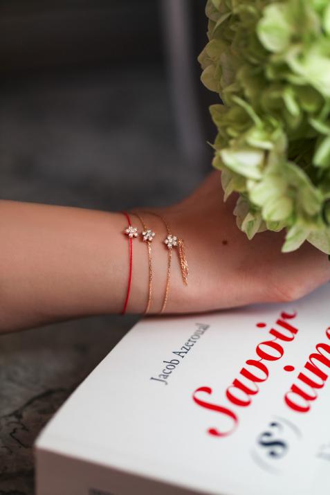 Nova 0.09克拉圆形钻石流苏白金链制女士手链 - Redline - 0++