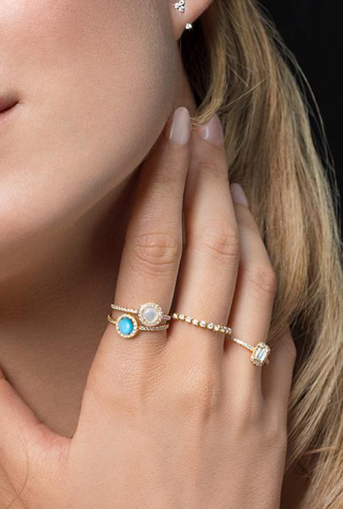 珍珠母贝黄金Reine钻石戒指 - Redline - 0++