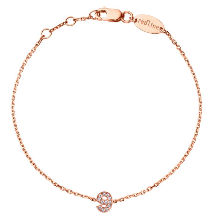 我的号码垫钻石链条手镯白金 - Redline - 0++