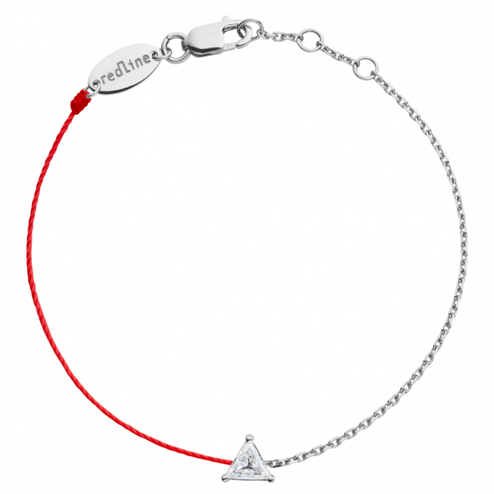 Impératrice 0.10克拉三角形钻石白金半绳半链女士手链 - Redline - 0++