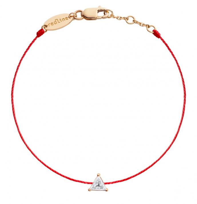 Impératrice 0.10克拉三角形钻石玫瑰金绳制女士手链 - Redline - 0++