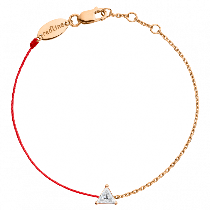 Impératrice 0.10克拉三角形钻石玫瑰金半绳半链女士手链 - Redline - 0++