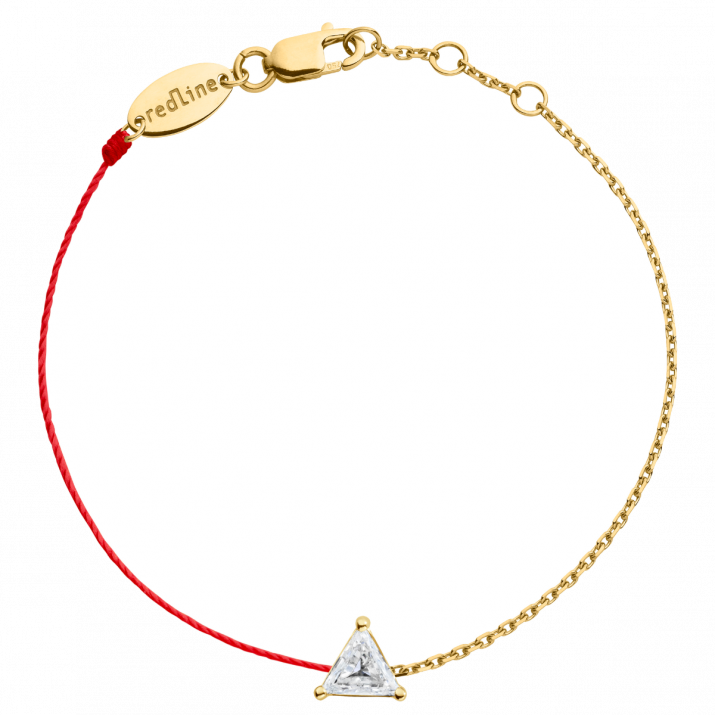 Son Impératrice 0.20克拉三角形钻石黄金半绳半链女士手链 - Redline - 0++