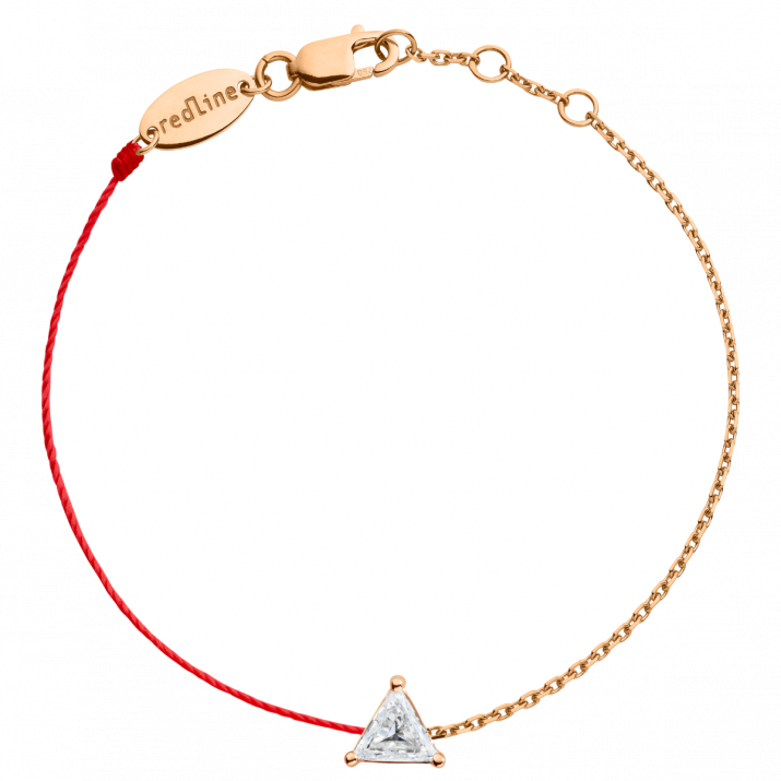 Son Impératrice 0.20克拉三角形钻石玫瑰金半绳半链女士手链 - Redline - 0++