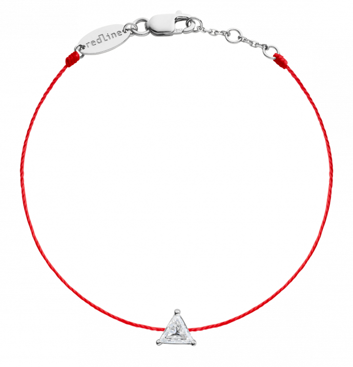 Son Impératrice 0.20克拉三角形钻石白金绳制女士手链 - Redline - 0++